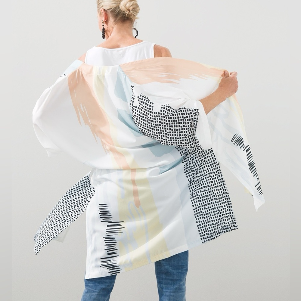 Stylish Multicolor Kimono Wrap! Brand New S/M Absolutely beautiful - Picture 1 of 10